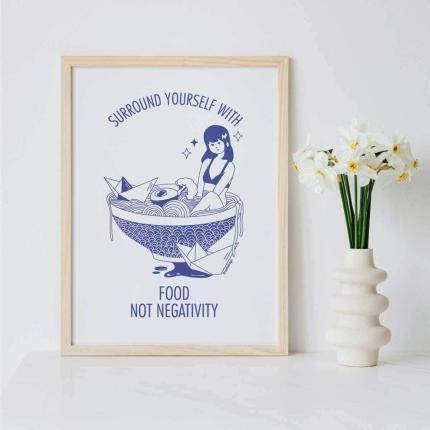 Poster Α5 – Α4 Surround yourself with food not negativity