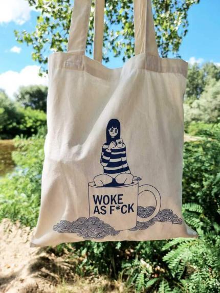 Τσάντα για ψώνια "Woke as f*ck"